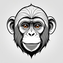 Obraz premium Minimalist Line Art, a monkey's face