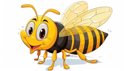 A cartoon bee with a smile on its face