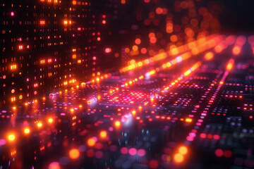 Fototapeta premium Digital background for tech, AI, neural networks, data, audio, graphics