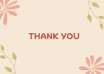Thank You card design background with pastel colors