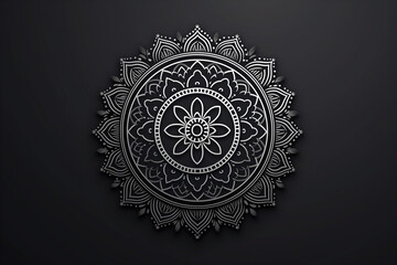 Black Mandala Art Round Circle With Small Flower Shaped Elements Fabrice Textile Tile Useable Object many uses for advertising, book page, paintings, printing, mobile wallpaper, mobile backgrounds



