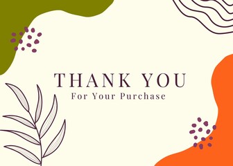 Charming thank You card design with bright colors