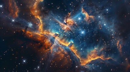a star-forming region with young stars and nebulae