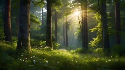 Obraz premium Woodland Dawn