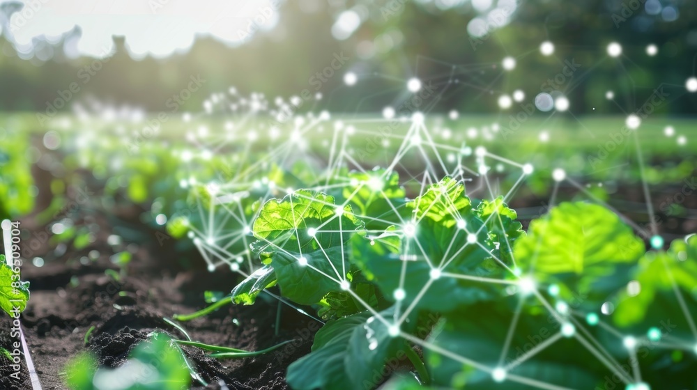 Poster a smart sensor network throughout a farm gathering realtime data on weather soil conditions and plan