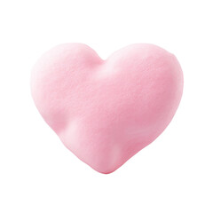 High-resolution image of a soft, pink heart-shaped plush toy, perfect for expressing love and affection in creative projects.