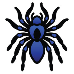 Solid color Cobalt Blue Tarantula animal vector design