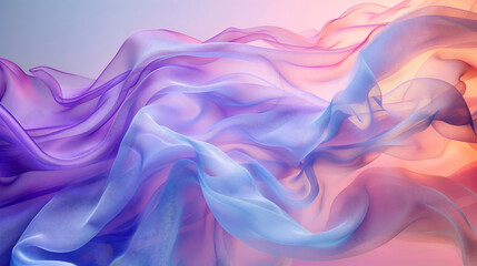 light blue background with a white wave of liquid in the center, a soft purple gradient at the top left and bottom right corners, smooth curves