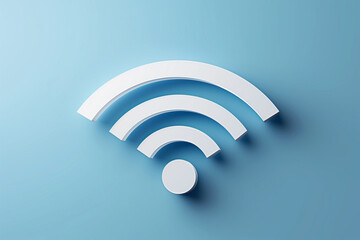 Paper cut Wi-Fi wireless internet network symbol icon isolated on blue background. Paper art style. Vector.


