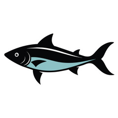 Solid color Cobia Fish animal vector design