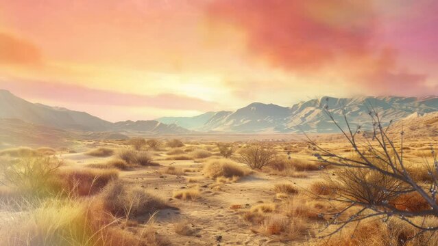 Tranquil Desert Landscape with Rolling Hills