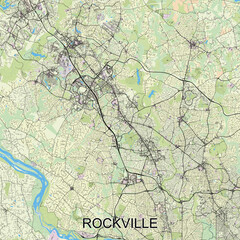Rockville, Maryland, United States map poster art