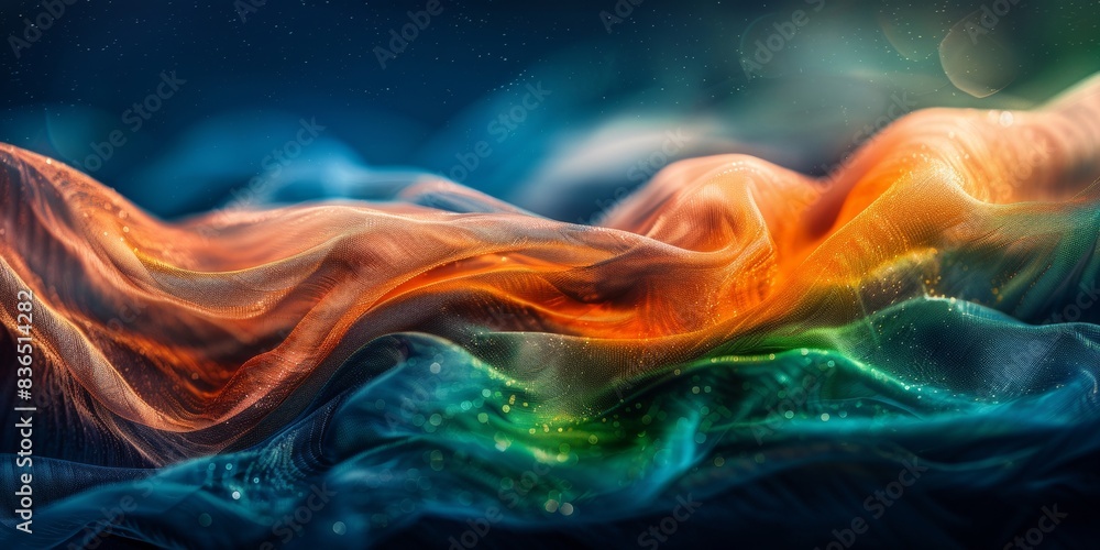 Poster Vibrant Fabric Textures in Sunlight: An Artistic Display of Color and Light