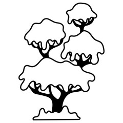 black and white tree icon. vector illustration