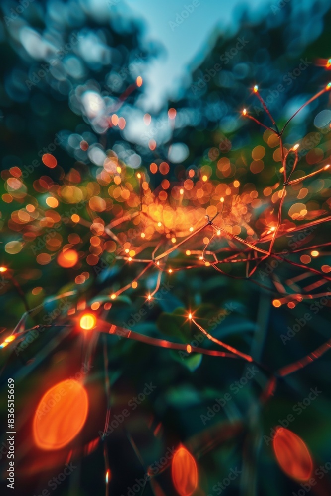 Fototapete vibrant abstract art symbolizing global connections with intertwined lines and dynamic colors