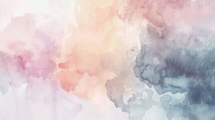 Abstract watercolor background in soft pastel shades, providing a large area for text