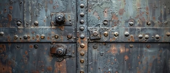 old door wallpaper with nice wood texture and metal details