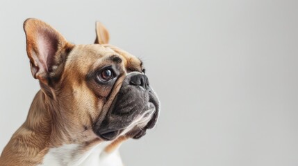 bulldog dog wallpaper isolated on a neutral background, very photographic and professional