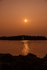 Sunset over the lake. Tobermory, Ontario. 