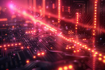 Fototapeta premium Digital background for tech, AI, neural networks, data, audio, graphics