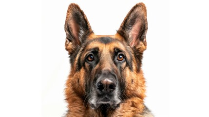 german shepherd dog wallpaper isolated on a neutral background, very photographic and professional
