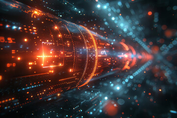 Fototapeta premium Digital background for tech, AI, neural networks, data, audio, graphics