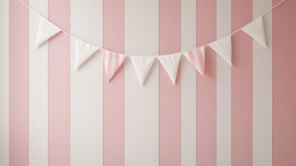 Sustainable New Year Celebration Decor in Pastel Pink and White, Eco-Friendly Minimalist Design