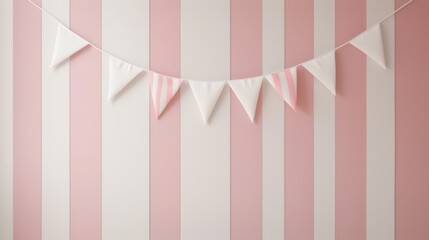 Obraz premium Sustainable New Year Celebration Decor in Pastel Pink and White, Eco-Friendly Minimalist Design