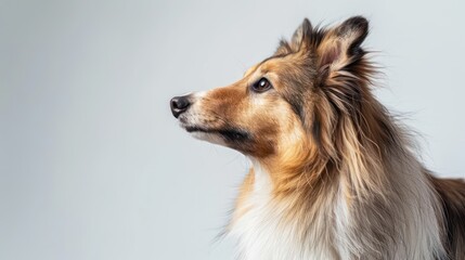 collie dog wallpaper isolated on a neutral background, very photographic and professional