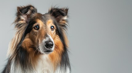 collie dog wallpaper isolated on a neutral background, very photographic and professional