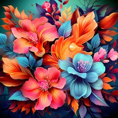 abstract flower colorful background