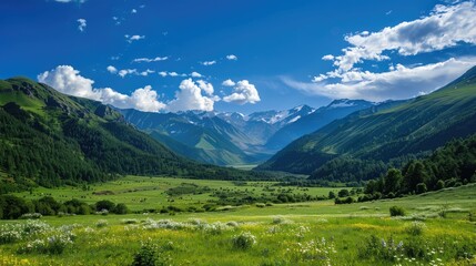 Fototapeta premium Valley under clear blue sky
