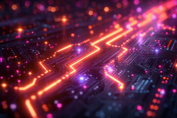 Obraz premium Digital background for tech, AI, neural networks, data, audio, graphics