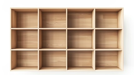 Contemporary storage unit, modular design, isolated white background