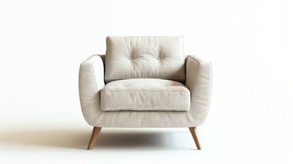 armchair, modern and cozy, isolated white background