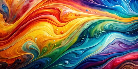 Obraz premium Bold Acrylic Paint Waves with Marbled Texture - Striking Abstract Banner