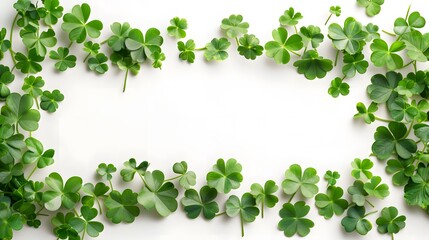 clover and rounded banner.isolated on white background.