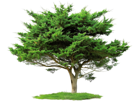 Beautiful isolated tree with lush green foliage and branches, perfect for nature, environment, and landscape-themed designs and projects.