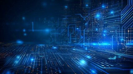 Blue Abstract Digital Circuit Board Background