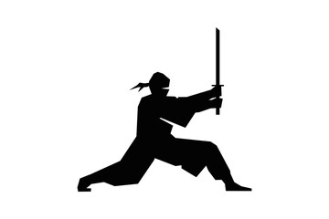 logo ninja with sword vector