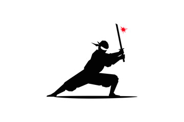 ninja and sword vector eps