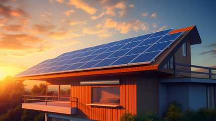 Fototapeta premium Solar panels on the roof
