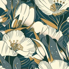 Art Deco Floral Pattern