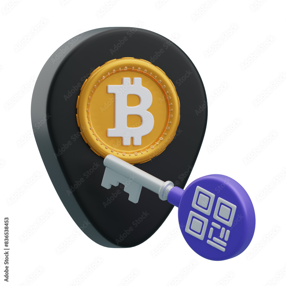 Poster 3d public and private keys in bitcoin