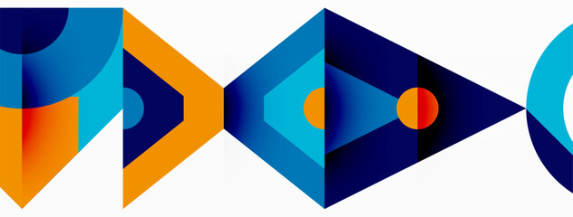 Obraz premium Colorful circle and triangle abstract background. Template for wallpaper, banner, presentation, background