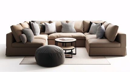 Modern living room furniture, minimalist design