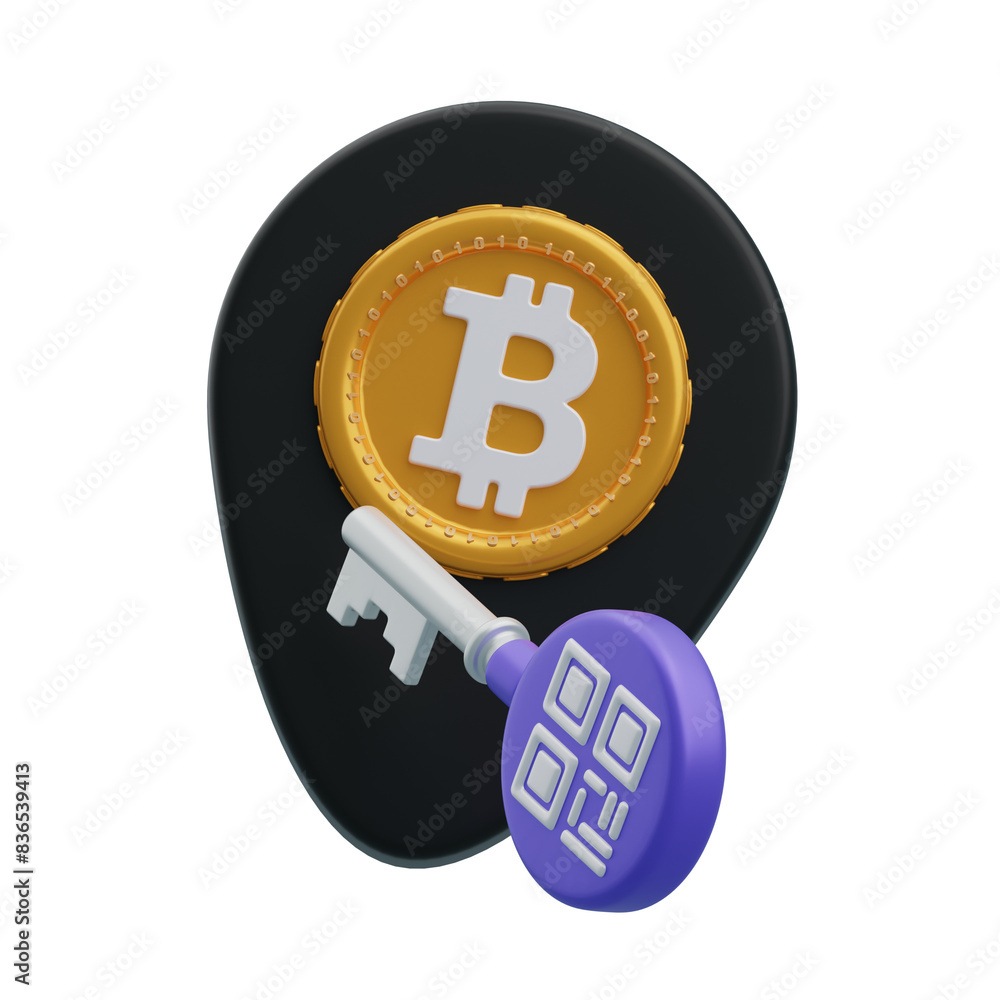 Poster 3d public and private keys in bitcoin