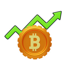 3D Bitcoin price increase