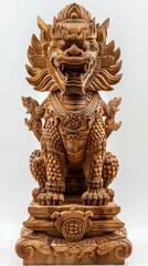 Fototapeta premium Beautiful wood carvings of mythical animals.