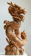 Beautiful wood carvings of mythical animals.